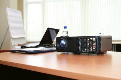 Laptop and slide projector